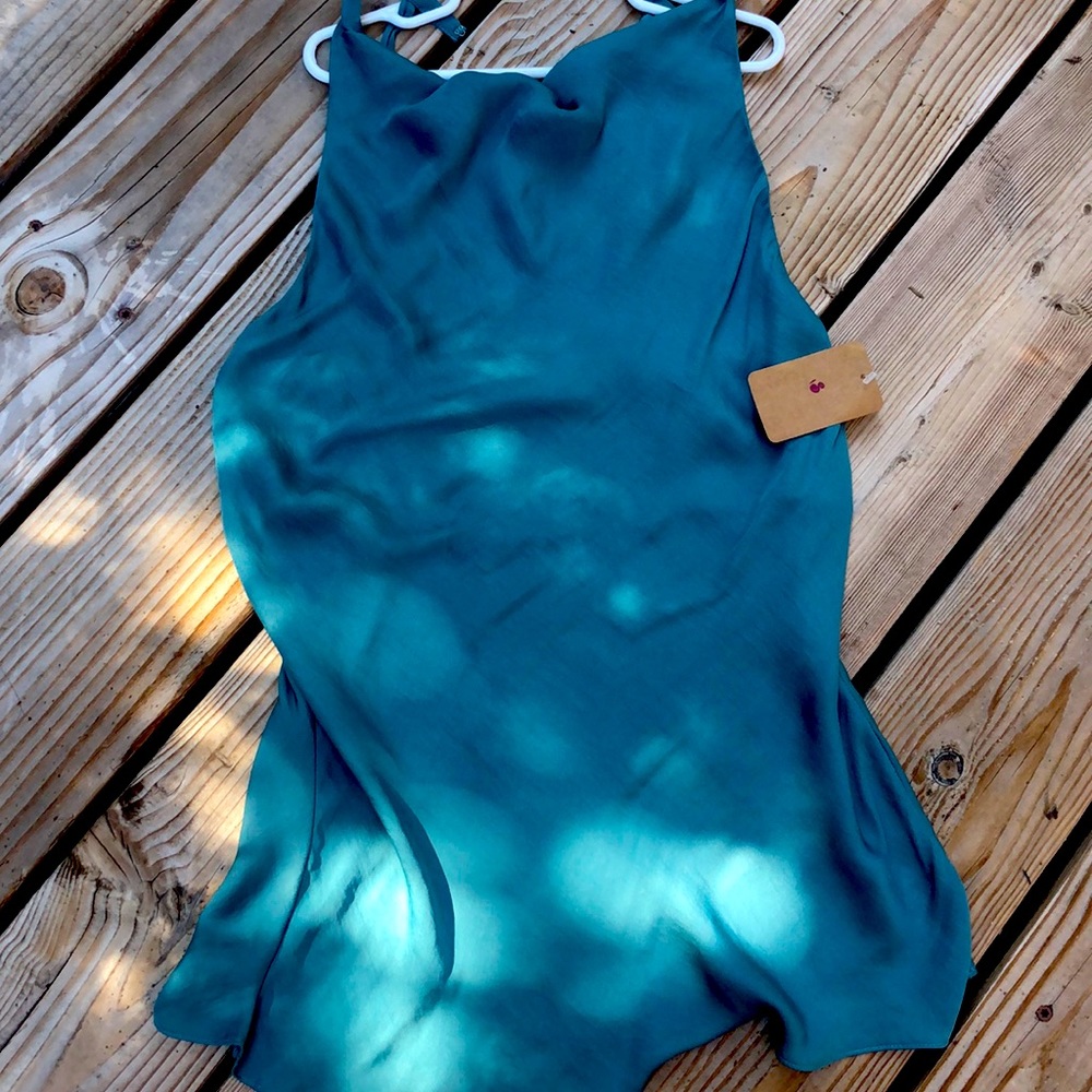Soft green flowing silk top